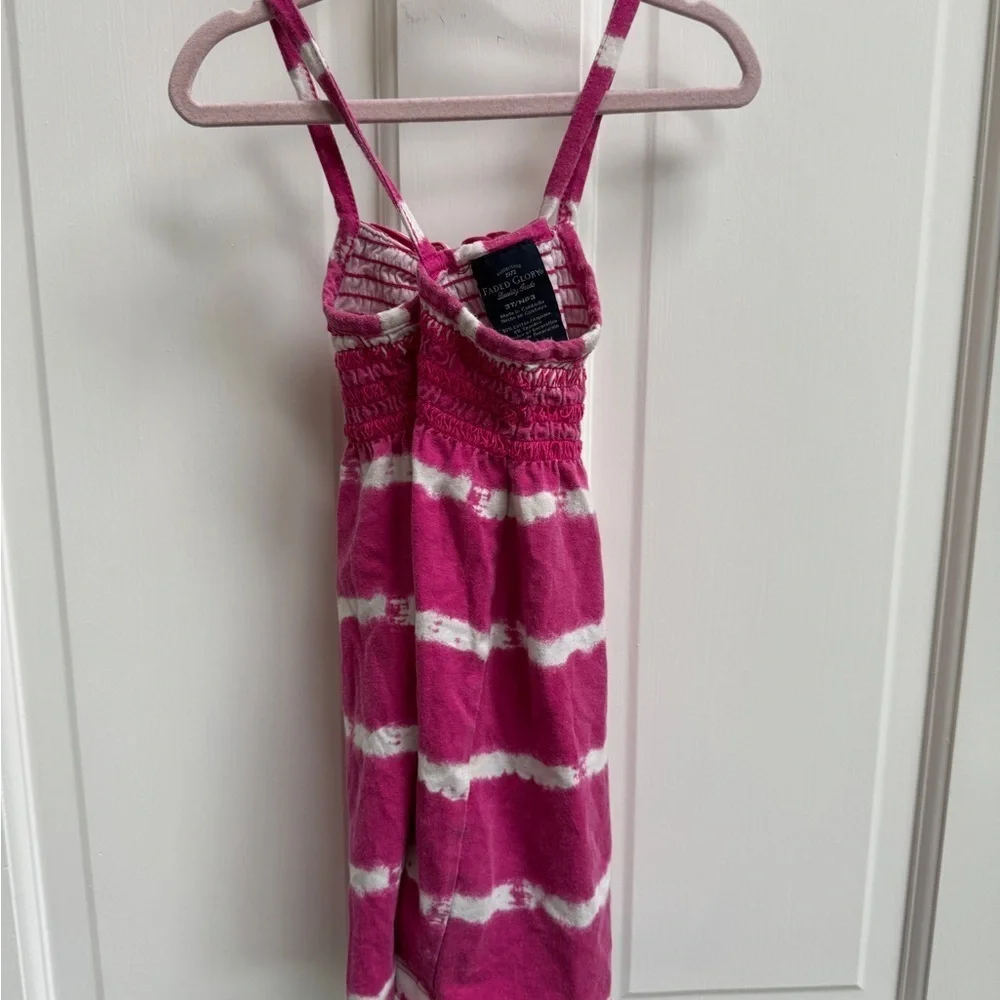 Faded Glory 3T Girls Pink and White Striped Cami Strapless Summer Dress